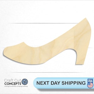 Women&#39;s Shoe - Laser Cut Unfinished Wood Cutout Craft Shapes