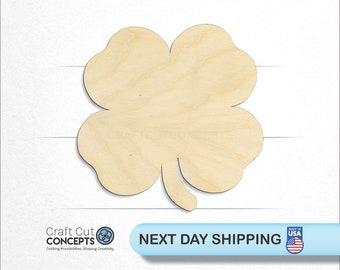 Cute Clover Shape St. Patrick's Day - Laser Cut Unfinished Wood Cutout Craft Shapes