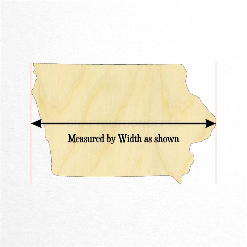 Large /& Small Pick Size Iowa IA Crafty Borders State Cutout Laser Cut Unfinished Wood Cutout Shapes *1-24 SO-0010-15-01