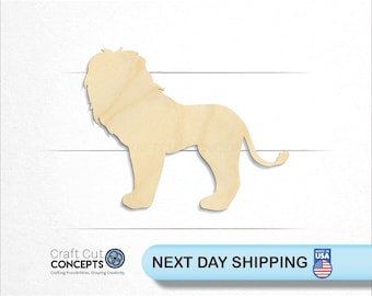 Lion Shape - Laser Cut Unfinished Wood Cutout Craft Shapes