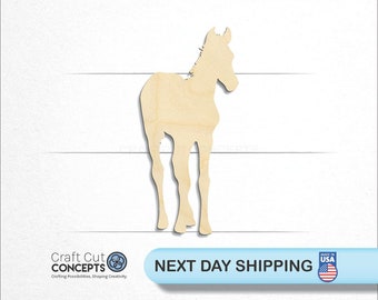 Baby Horse Foal Colt Shape - Laser Cut Unfinished Wood Cutout Craft Shapes