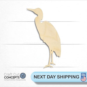 Heron - Laser Cut Unfinished Wood Cutout Craft Shapes