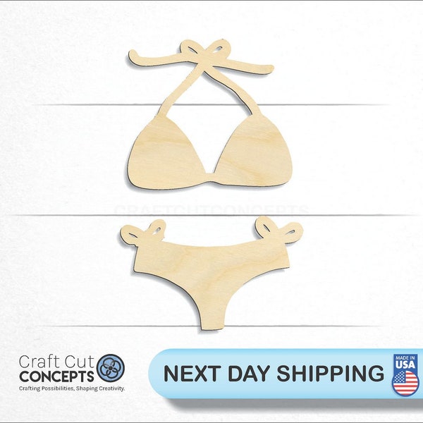 Bikini Swim Suit - Laser Cut Unfinished Wood Cutout Craft Shapes