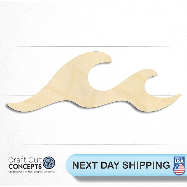 Ocean Waves - Laser Cut Unfinished Wood Cutout Craft Shapes