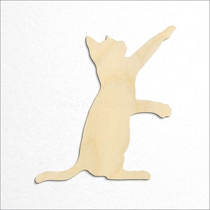 Playful Playing Cat Shape craft blank top down view product photo.
