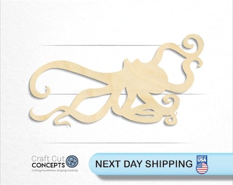 Pacific Octopus - Laser Cut Unfinished Wood Cutout Craft Shapes