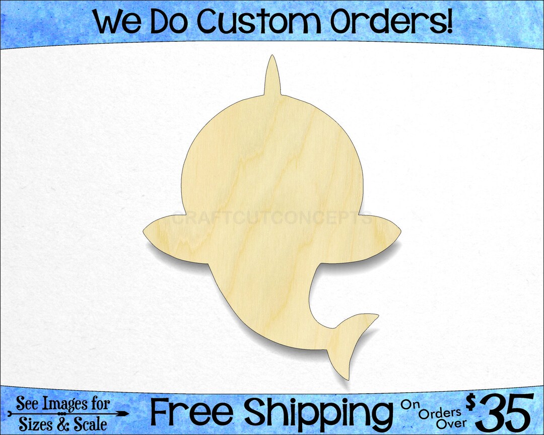 Baby Shark Shape Large & Small Pick Size Laser Cut Etsy
