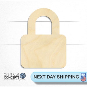 Pad Lock - Laser Cut Unfinished Wood Cutout Craft Shapes
