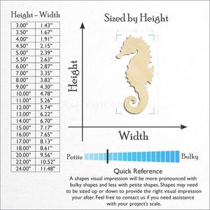 Seahorse Shape  Baltic Birch craft wood blank sizes available