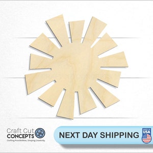 Sun Shape - Laser Cut Unfinished Wood Cutout Craft Shapes