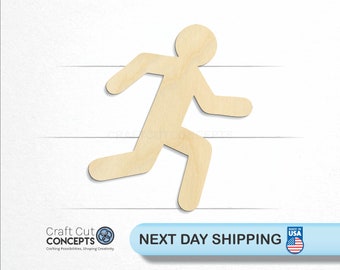 Running Man - Laser Cut Unfinished Wood Cutout Craft Shapes