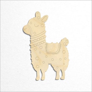 Alpaca Lama Shape Paint by Line craft blank top down view product photo.