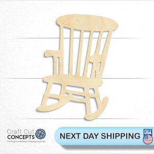 Rocking Chair - Laser Cut Unfinished Wood Cutout Craft Shapes