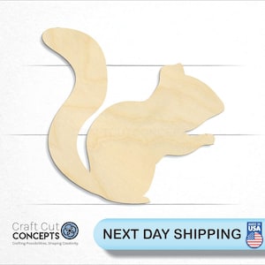 Squirrel - Laser Cut Out Unfinished Wood Craft Shape ANML22 Squirrel - Laser Cut Out Unfinished Wood Craft Shape ANML22