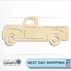 Vintage Truck - Laser Cut Unfinished Wood Cutout Craft Shapes