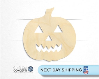 Jack O Lantern Shape - Laser Cut Unfinished Wood Cutout Craft Shapes