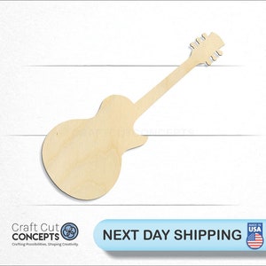 Guitar Shape wood craft blank, front view, ships next day