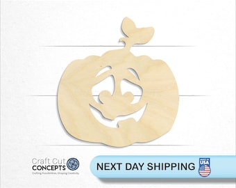 Jack-O-Lantern Shape - Laser Cut Unfinished Wood Cutout Craft Shapes