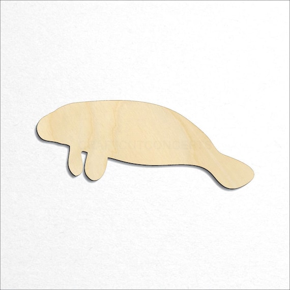Manatee - Laser Cut Out Unfinished Wood Craft Shape SEA34 Manatee - Laser Cut Out Unfinished Wood Craft Shape SEA34