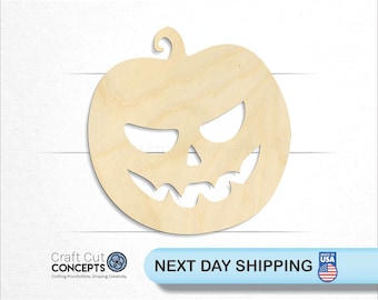 Jack-O-Lantern Shape - Laser Cut Unfinished Wood Cutout Craft Shapes