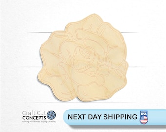 Rose Flower Engraved Detail - Large & Small - Pick Size - Laser Cut Unfinished Cutout Shapes Garden Wall Shop Green House (SO-0413)*1-24