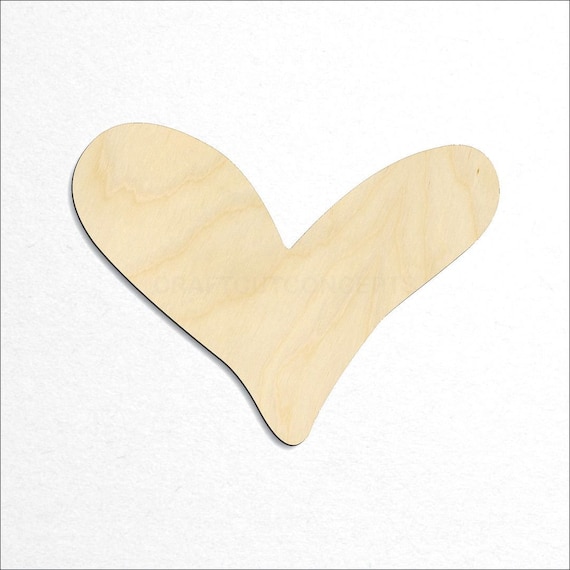 Whimsical Heart - Laser Cut Unfinished Wood Cutout Craft Shapes - Etsy
