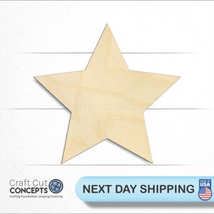 Star Medium Edge - Laser Cut Unfinished Wood Cutout Craft Shapes