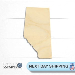 Alberta Canada - Laser Cut Unfinished Wood Cutout Craft Shapes