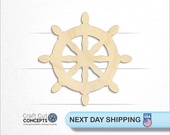 Ship Wheel - Laser Cut Unfinished Wood Cutout Craft Shapes