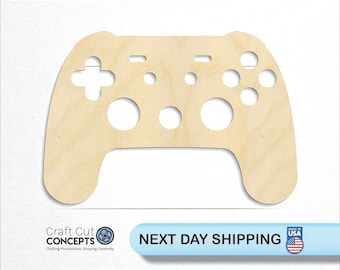Game Controller - Laser Cut Unfinished Wood Cutout Craft Shapes