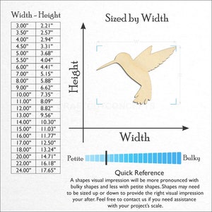 Hummingbird Craft Shape  Baltic Birch craft wood blank sizes available