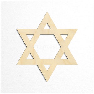 Star of David craft blank top down view product photo.