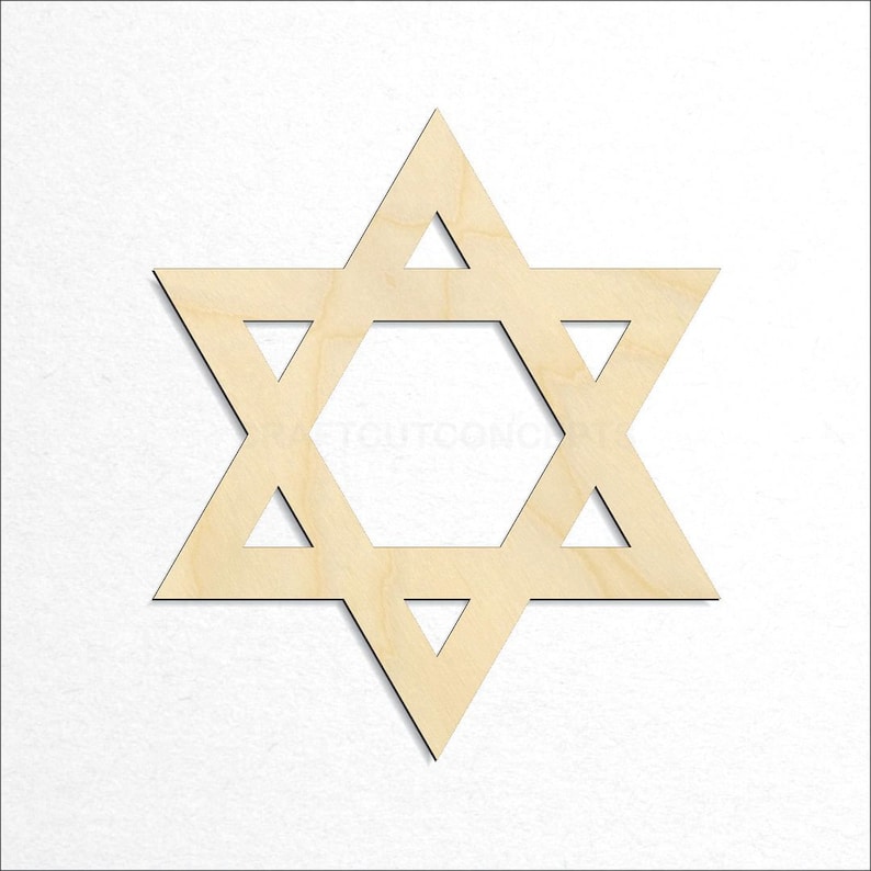 Star of David craft blank top down view product photo.