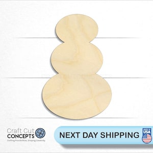 Simple Snowman Shape - Laser Cut Unfinished Wood Cutout Craft Shapes