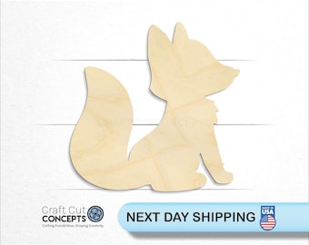 Cute Fox - Laser Cut Unfinished Wood Cutout Craft Shapes