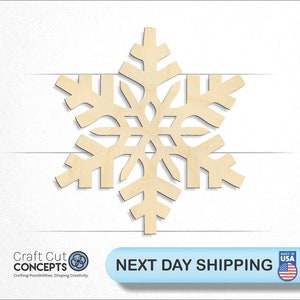 Unfinished Wood Simple Snowflake Shape - Winter Decor - Craft - up to 24  DIY 5 / 1/4
