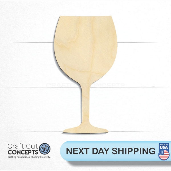 Wine Glass - Laser Cut Unfinished Wood Cutout Craft Shapes