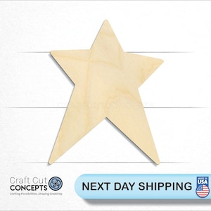 Crafty Whimsical Star - Laser Cut Unfinished Wood Cutout Craft Shapes
