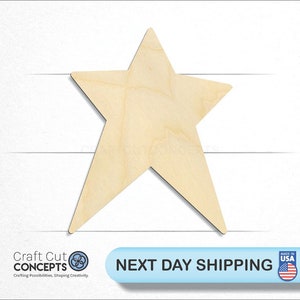 Crafty Whimsical Star - Laser Cut Unfinished Wood Cutout Craft Shapes