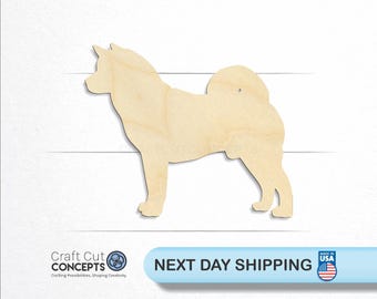 Akita Dog - Laser Cut Unfinished Wood Cutout Craft Shapes
