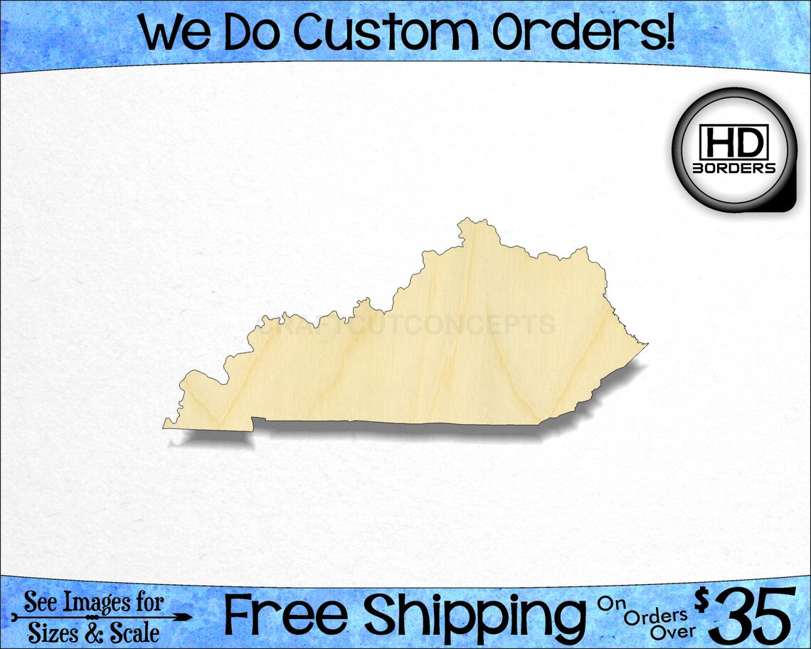 Kentucky KY High Definition Borders State Cutout Large & Etsy