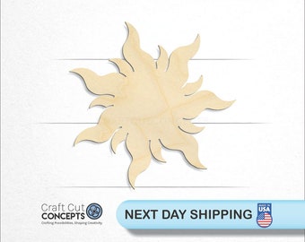Tribal Sun - Laser Cut Unfinished Wood Cutout Craft Shapes