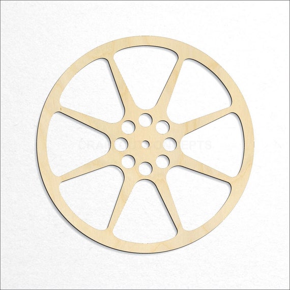 Movie Reel - Laser Cut Out Unfinished Wood Craft Shape MVE1 Movie Reel - Laser Cut Out Unfinished Wood Craft Shape MVE1