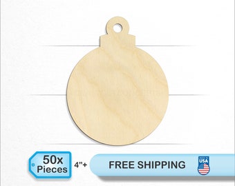 Christmas Bulb Ornament Package - Laser Cut Unfinished Wood Cutout Craft Shapes