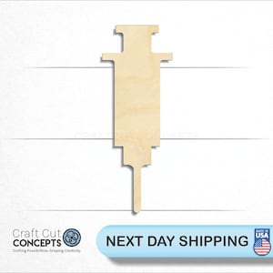 Syringe Nurse Doctor - Laser Cut Unfinished Wood Cutout Craft Shapes