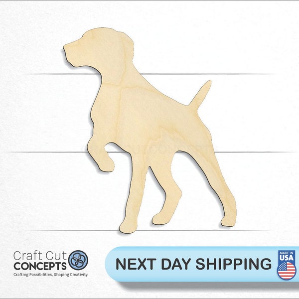 German Shorthaired Pointer Dog - Laser Cut Unfinished Wood Cutout Craft Shapes