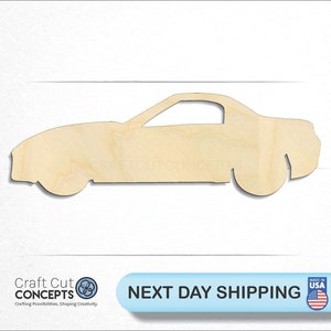 Modern Sports Car - Laser Cut Unfinished Wood Cutout Craft Shapes