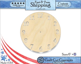 Unfinished Wooden Simple Clock Shape Craft up to 36 - Etsy