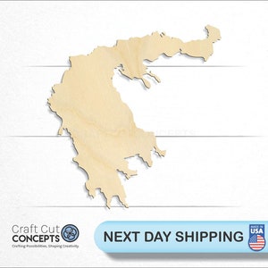 Greece - Laser Cut Unfinished Wood Cutout Craft Shapes