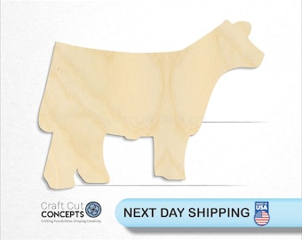 Crafty Cow - Large & Small - Laser Cut Unfinished Wood Cutout Craft Shapes